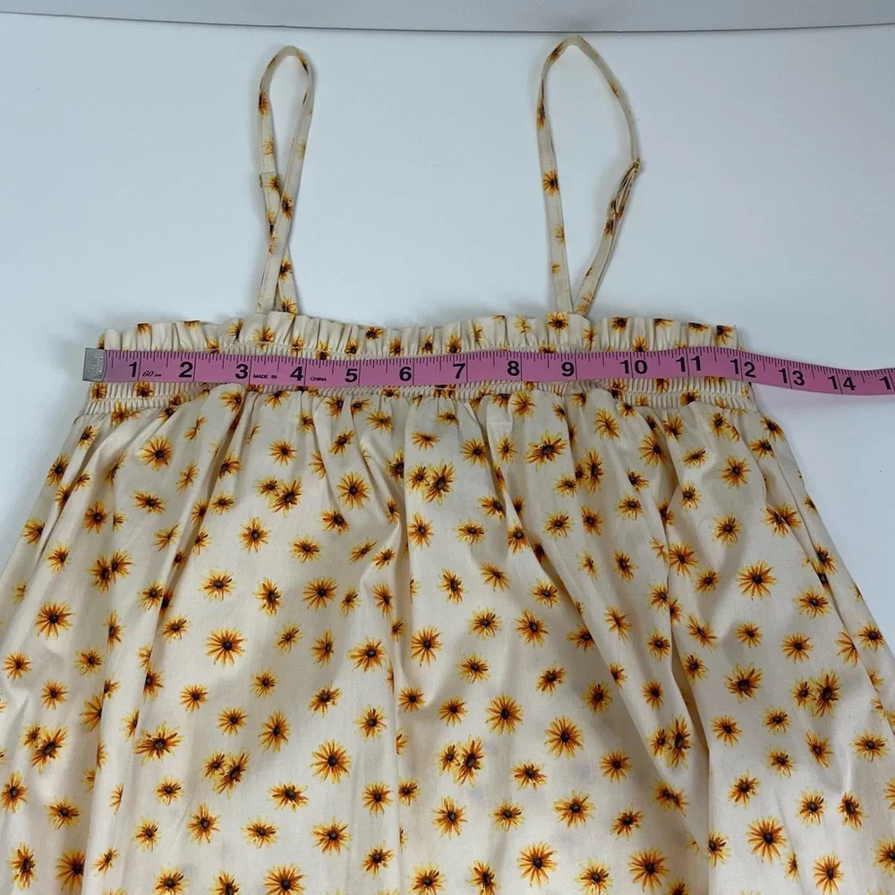 NEW We Wore What Maxi Dress Womens XS Beige Yellow Sunflower Sleeveless NWOT - Picture 10 of 10